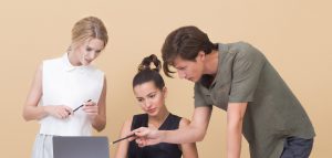 People Going Over Project