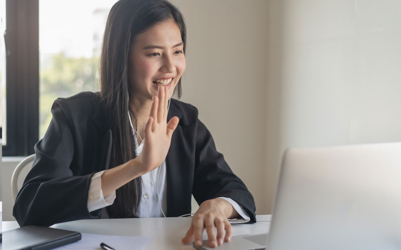 Woman at Desktop Computer