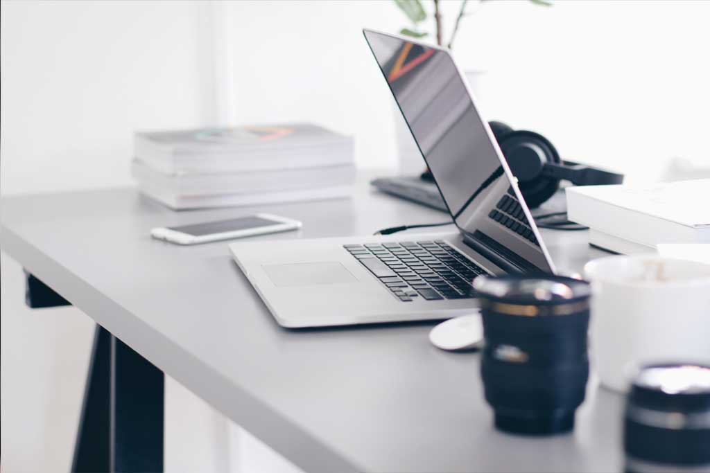 Laptop on table Laptop on table