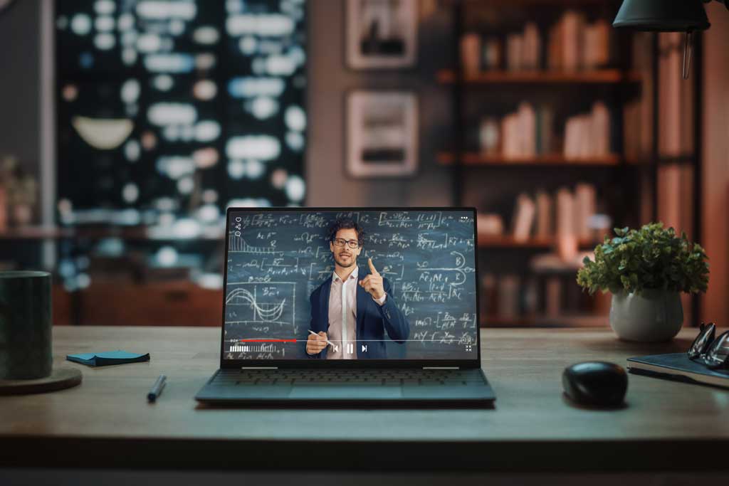 Laptop on table